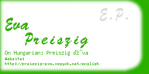 eva preiszig business card